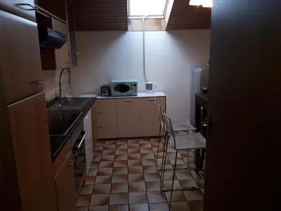 Küche/Küchenzeile in der Unterkunft ROOM in apartment LOT SPACE & option COOKING & BREAKFAST self service & terrace - 9 km from A8 highway & superfast self checkin