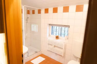 Ein Badezimmer in der Unterkunft Romantisches Berg-Chalet