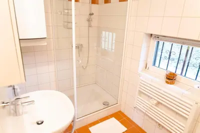 Ein Badezimmer in der Unterkunft Romantisches Berg-Chalet