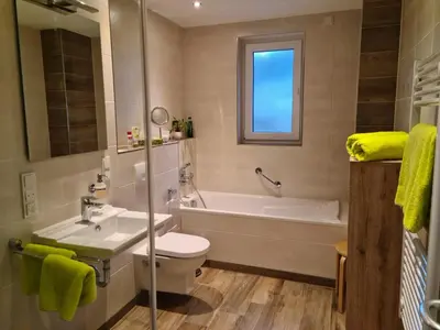 Ein Badezimmer in der Unterkunft Ferienwohnung Blickfang