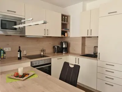 Küche/Küchenzeile in der Unterkunft Ferienwohnung Blickfang