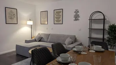 Ein Sitzbereich in der Unterkunft LUXOMES - Modern Design Apartments - Ingolstadt Central