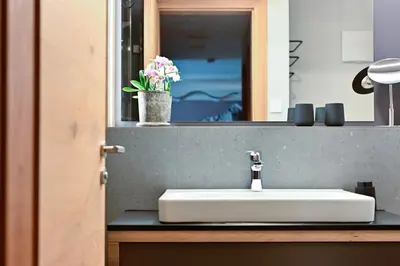 Ein Badezimmer in der Unterkunft Bergkind