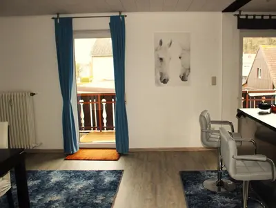 Ein Sitzbereich in der Unterkunft Ferienwohnung Lachmayr