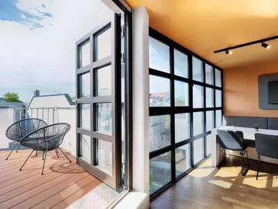 Ein Balkon oder eine Terrasse in der Unterkunft B&B Hotel München-Hbf