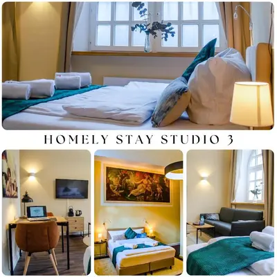 Ein Bett oder Betten in einem Zimmer der Unterkunft HOMELY STAY Studio 3 - Cozy Self-Check-In Studio in Central Munich