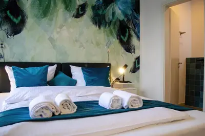 Ein Bett oder Betten in einem Zimmer der Unterkunft HOMELY STAY Studio 9 - Stylish & Convenient Self-Check-In Studio in Munich