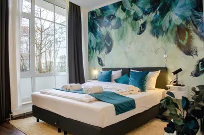 Ein Bett oder Betten in einem Zimmer der Unterkunft HOMELY STAY Studio 9 - Stylish & Convenient Self-Check-In Studio in Munich