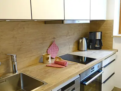 Küche/Küchenzeile in der Unterkunft Ferienwohnung Murmeltier