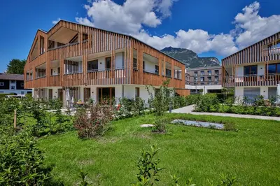 Ein allgemeiner Bergblick oder ein Berglick von der Ferienwohnung aus