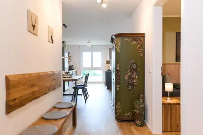 Ein Sitzbereich in der Unterkunft Gipfelglück-Garmisch