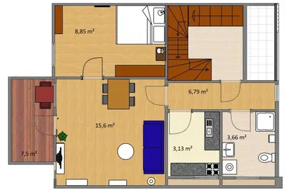 Grundriss der Unterkunft Ferienwohnung Lampl 7