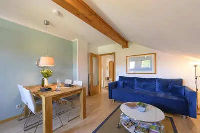 Ein Sitzbereich in der Unterkunft Ferienwohnung Lampl 7