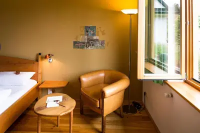 Ein Bett oder Betten in einem Zimmer der Unterkunft Bio-Hotel Alter Wirt