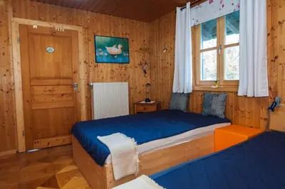 Ein Bett oder Betten in einem Zimmer der Unterkunft Ferienwohnung Sternschnuppe