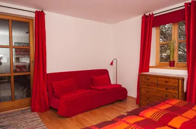 Ein Bett oder Betten in einem Zimmer der Unterkunft Ferienwohnung Sternschnuppe