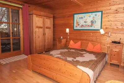 Ein Bett oder Betten in einem Zimmer der Unterkunft Ferienwohnung Sternschnuppe