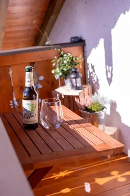 Getränke in der Unterkunft Ferienwohnung Zum Wiesle
