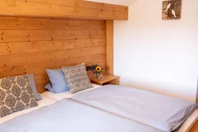 Ein Bett oder Betten in einem Zimmer der Unterkunft Ferienwohnung Zum Wiesle