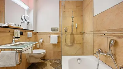 Ein Badezimmer in der Unterkunft Hotel Deutsche Eiche