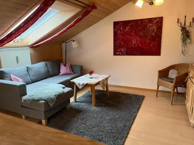 Ein Sitzbereich in der Unterkunft Allgäu-Moni Trauchgau