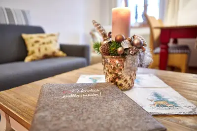 Ein Sitzbereich in der Unterkunft Ferienwohnung Wank