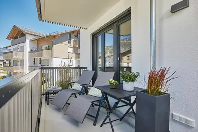 Ein Balkon oder eine Terrasse in der Unterkunft Redlok