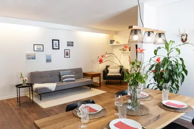 Ein Sitzbereich in der Unterkunft Klimaneutrales Ferienhaus am idyllischen Ammersee