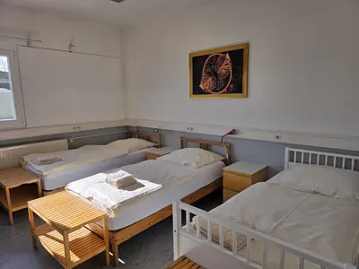 Ein Bett oder Betten in einem Zimmer der Unterkunft Pension Messe
