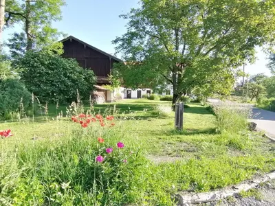 Ein Garten an der Unterkunft Tiny X im Marxhof Seebruck am Chiemsee