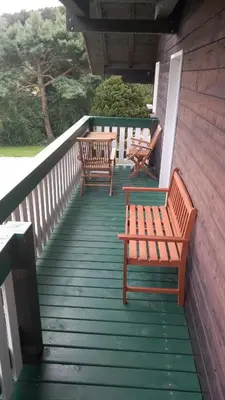 Ein Balkon oder eine Terrasse in der Unterkunft Ferienhaus Damberg