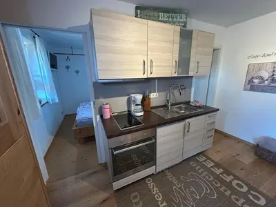 Küche/Küchenzeile in der Unterkunft Ferienwohnung mit wundervollen Bergblick & E-Auto Ladestation
