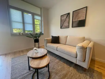 Ein Sitzbereich in der Unterkunft City Lofts Tegernsee - Moderne Studios zentral gelegen