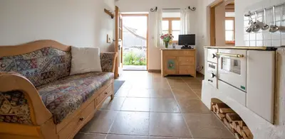Küche/Küchenzeile in der Unterkunft Ferienwohnung Lacherhof
