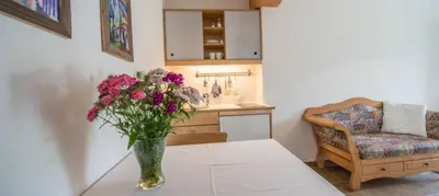 Küche/Küchenzeile in der Unterkunft Ferienwohnung Lacherhof