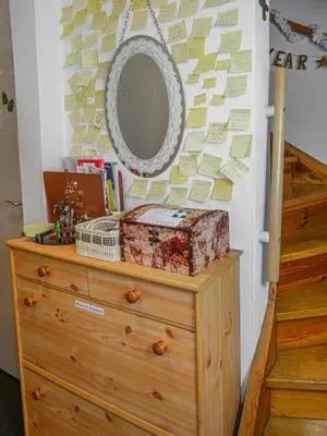 Grundriss der Unterkunft Gemütliche Privatzimmer mit geteiltem Bad, Küche und Garten