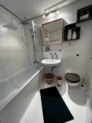 Ein Badezimmer in der Unterkunft Hohes Apartment mit Weitblick über Augsburg