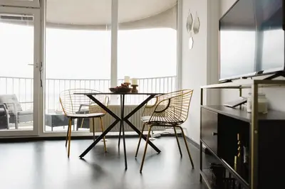 Ein Sitzbereich in der Unterkunft Hohes Apartment mit Weitblick über Augsburg
