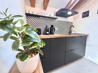 Küche/Küchenzeile in der Unterkunft Ferienwohnung 