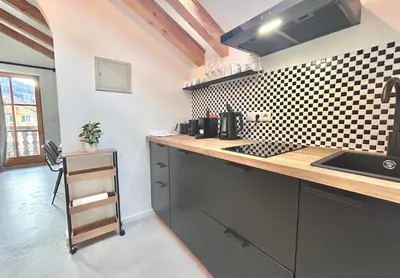 Küche/Küchenzeile in der Unterkunft Ferienwohnung 
