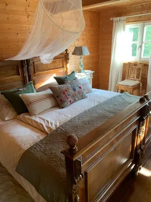 Ein Bett oder Betten in einem Zimmer der Unterkunft Ferien Haus am Feldgarten mit 160 qm für 2 bis 9 Personen