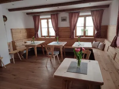 Ein Sitzbereich in der Unterkunft Landhaus Hutter