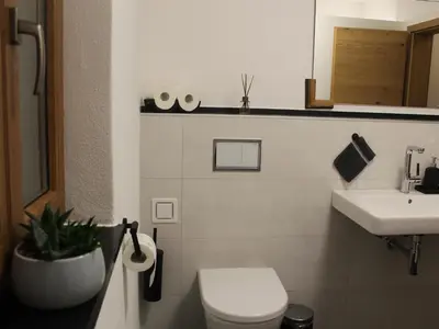 Ein Badezimmer in der Unterkunft Ferienwohnung an der Jodquelle