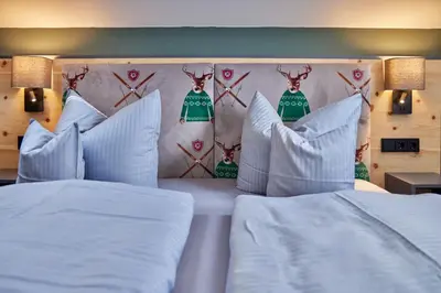 Ein Bett oder Betten in einem Zimmer der Unterkunft Ferienwohnung Reintal mit Sauna für 2-6 Personen 110 qm