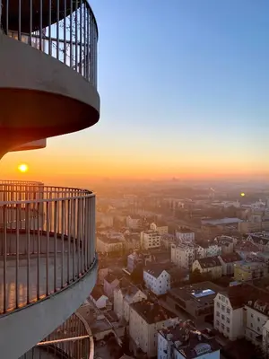 Blick auf den Sonnenuntergang/Sonnenaufgang von der Ferienwohnung aus oder aus der Nähe