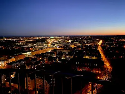 Ein allgemeiner Blick auf Augsburg oder ein Stadtblick von der Ferienwohnung aus