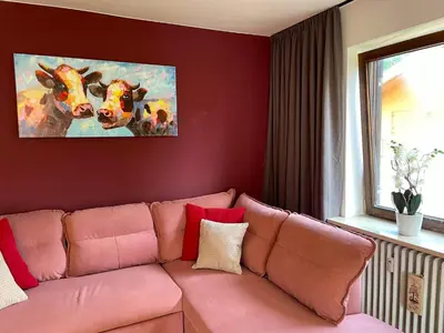 Ein Sitzbereich in der Unterkunft Ferienwohnung 
