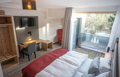 Ein Bett oder Betten in einem Zimmer der Unterkunft Pension Sewald