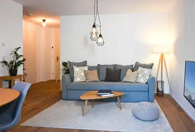 Ein Sitzbereich in der Unterkunft Apartment K13