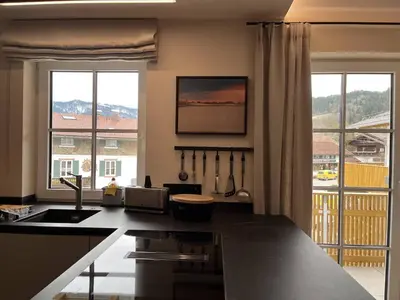 Ein allgemeiner Bergblick oder ein Berglick von der Ferienwohnung aus